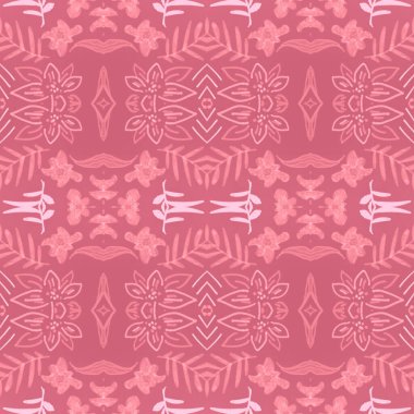 Çiçek halk tasarımı. Kusursuz etnik süs. El çizimi bohem baskısı.