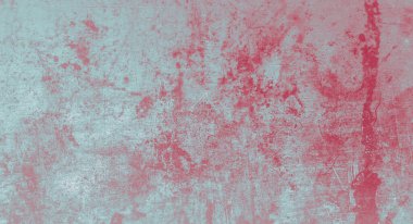 Mavi kırmızı grunge yüzeyi. Retro taneli duvar kağıdı. Yıpranmış lekeler duvarı. Metalin rahatsız edici grunge dokusu. Eski klasiktir
