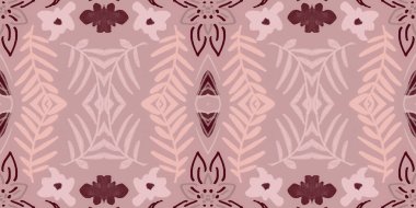 Çiçek desenli bir el çizimi. Kusursuz soyut batik izi.