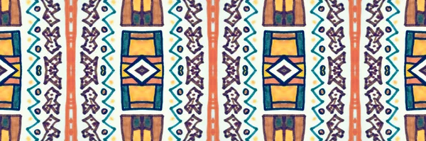 Płynny wzór Navajo. Pochodzenie etniczne narysowane ręcznie. — Zdjęcie stockowe