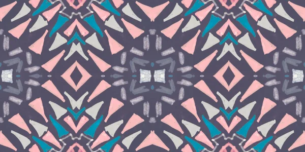 Бесшовные треугольники с акварелью. Ручная рисованная геометрическая мозаика. — стоковое фото