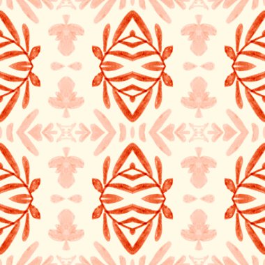 Kusursuz çiçek deseni. Soyut etnik baskı. Suluboya batik arkaplanı.