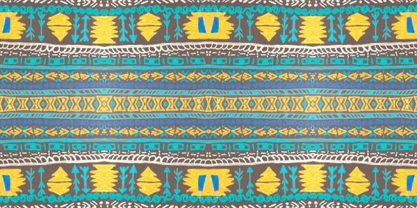 Vintage tribal ribbon. Seamless ethnic pattern. Geometric aztec background. Peru native ornament. Hand drawn tribal ribbon. Grunge navajo design for textile. Art indian print.