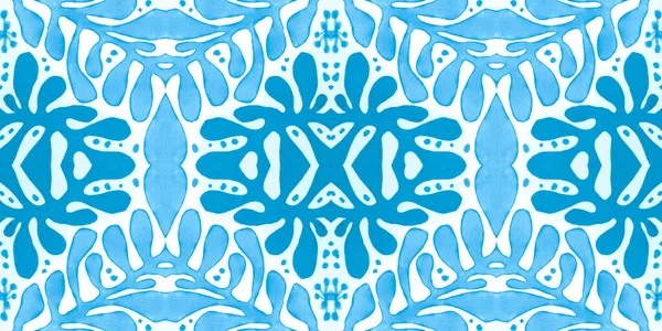 Céramique Bleue Florale Damas Plancher Décoratif Mosaïque Espagnole Azulejo Texture — Photo