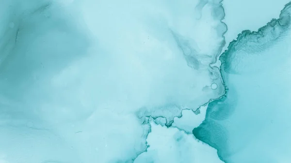 Жидкость Пастели Blue Ocean Gradient Abstraction Акварель Волна Фон Алкогольный — стоковое фото