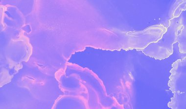 Soyut Sıvı İllüstrasyonu. Pembe Çağdaş Dijital Poster. Parlak yağ kavramı. Mor Soyut Boya Şablonu. Suluboya Moda Posteri. Mavi Parlak Yağ dokusu. Grafik Sıvı Şablonu.