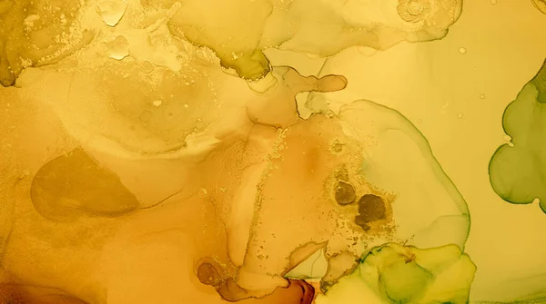 Gold Fluid Art. Abstract Marble Wallpaper. Acrylic Oil Paint. Liquid Print. Fluid Art. Gradient Flow Background. Luxury Contemporary Drops. Golden Alcohol Ink Illustration. Liquid Fluid Art.