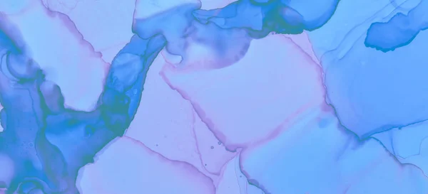 Nowoczesne Plamy Atramentowe Marmur Niebieski Pastelowy Płyn Pastelowy Strumień Różowa — Zdjęcie stockowe