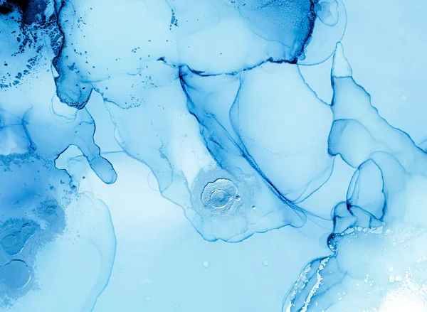 Mixing Inks Fluid Wave Wallpaper Blue Abstract Design Ink Colours — Stock Photo, Image