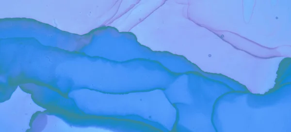Nowoczesny Wzór Plamy Atramentu Różowy Pastel Flow Splash Niebieski Płyn — Zdjęcie stockowe