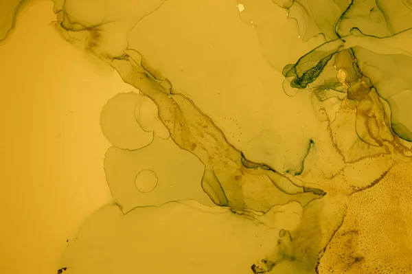 Gold Fluid Art. Abstract Liquid Background. Acrylic Oil Design. Marble Painting. Fluid Art. Creative Flow Wallpaper. Golden Sophisticated Drops. Yellow Alcohol Ink Illustration. Liquid Fluid Art.