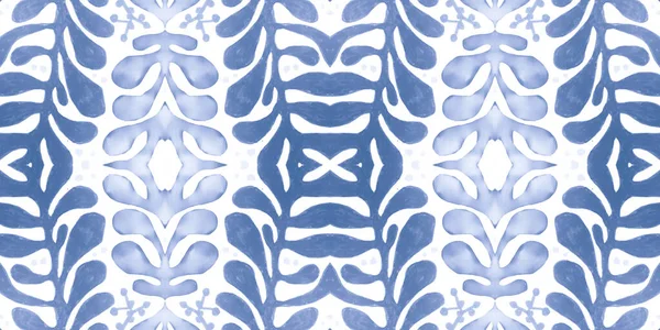 Céramique Bleue Hollandaise Mosaïque Tuiles Florales Aquarelle Fond Portugais Design — Photo