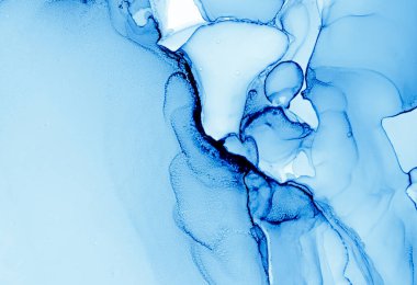 Mürekkep Renkleri Karışımı. Art Wave Arkaplanı. Mavi Mermer Tasarım. Karıştırma Mürekkebi. Airy Deep Print. Çivit yağı dokusu. Suluboya Yaratıcı Damlalar. Sıvı Alkol Etkisi. Soyut Mürekkep Renkleri Suyu Karıştırır.