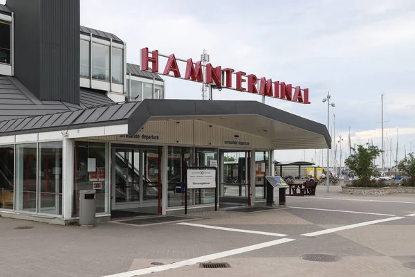 Bau Des Uddevalla Hamnterminal Schweden Stockbild