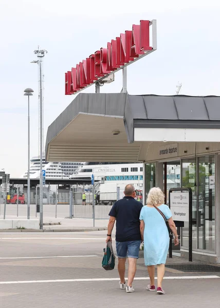 Bau Des Uddevalla Hamnterminal Schweden Stockbild