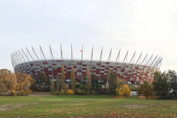 Fasada Nowoczesnego Stadionu Warszawskiego Polsce Zdjęcia Stockowe bez tantiem