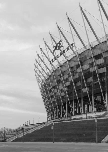 Fassade Des Modernen Warschauer Stadions Polen Stockbild