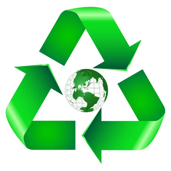 Σύμβολο ανακύκλωσης με τη γη — Διανυσματικό Αρχείο