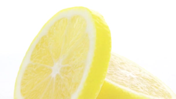 Lemon Izolovaná Žlutý Citron Bílém Pozadí Citrusy Izolovat — Stock video