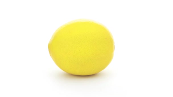 Lemon Isolato Limone Giallo Fondo Bianco Agrumi Isolare — Video Stock