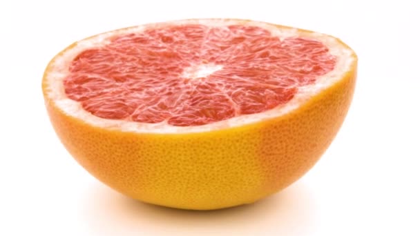 Grapefrukt Isolerad Gul Citron Vit Bakgrund Citrusfrukter Isolat — Stockvideo