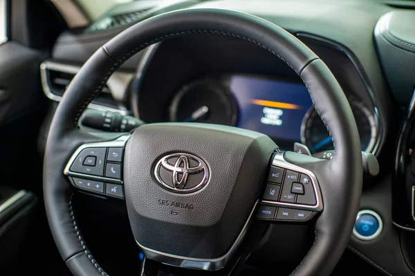 Uzhhorod Ukraine September 2021 Steering Wheel Brand New Toyota Car — Stockfoto