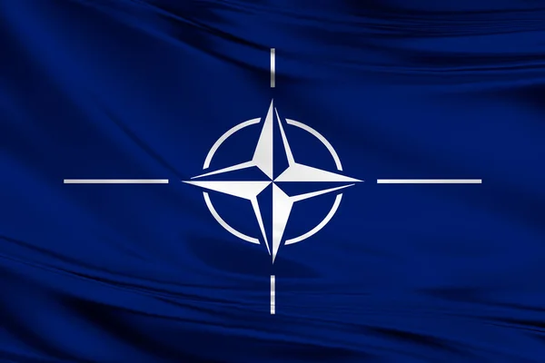 Nato Flaga Nato Koncepcja Pomocy Stowarzyszenie Krajów Stosunki Polityczne Gospodarcze — Zdjęcie stockowe