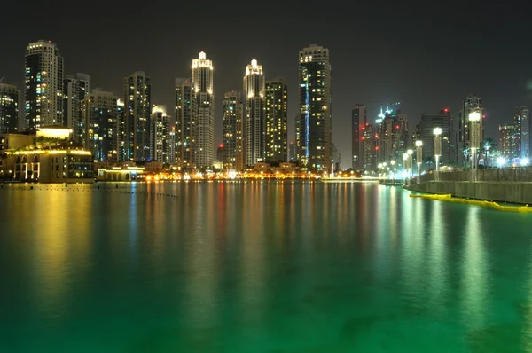 Magnifique vue sur la nuit Dubaï — Photo