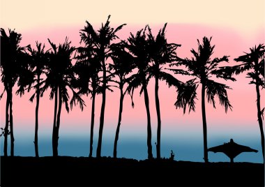 Sunset beach Basra Körfezi üzerinde