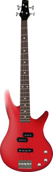 Červené basová kytara — Stockový vektor