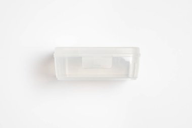 Plastik Sandviç Kutusu beyaz arka planda izole edildi. Yüksek çözünürlüklü fotoğraf.