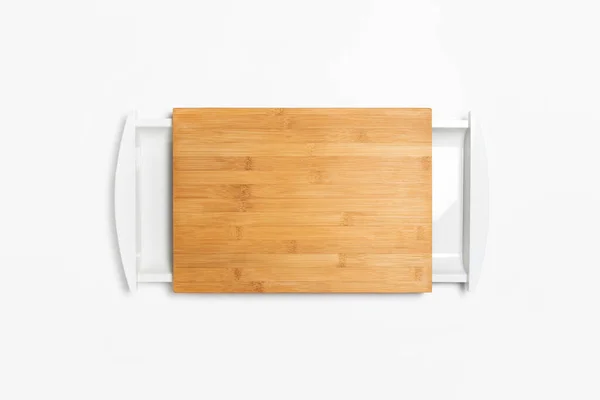 Chopping Board Shelves Isolated White Background High Resolution Photo Mock — Stock Photo, Image
