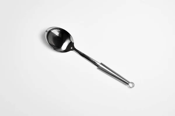 Silver Spoon Isolated White Background High Resolution Photo Mock — Stock Photo, Image