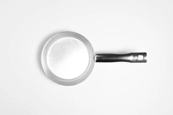 Aluminium Frying Pan Isolated White Background High Resolution Photo Top — Stockfoto