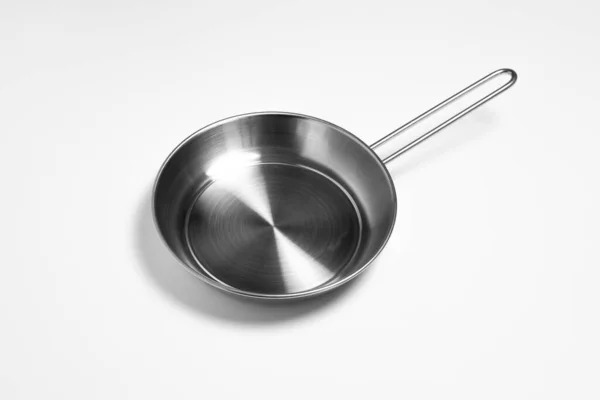 Stainless Steel Frying Pan Isolated White Background High Resolution Photo — Stockfoto