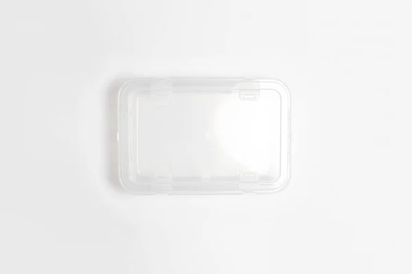 Lebensmittelbehälter Aus Kunststoff Mit Deckel Isoliert Auf Weißem Hintergrund Aufbewahrungscontainer — Stockfoto