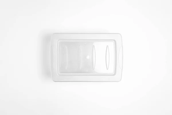 Plastic Food Container Lid Isolated White Background Storage Container High — Stockfoto