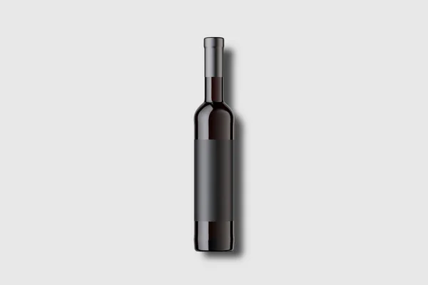 Μπουκάλι Κρασιού Κενή Ετικέτα Απομονώνονται Λευκό Φόντο Απόδοση Προσομοίωση — Φωτογραφία Αρχείου