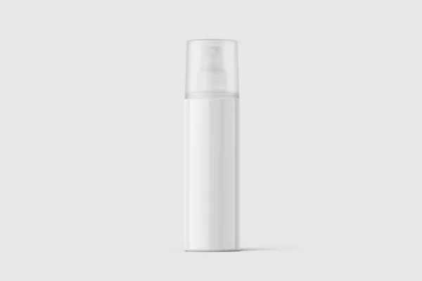 Garrafas Spray Com Tampas Brilhantes Isoladas Fundo Branco Renderização Mock — Fotografia de Stock