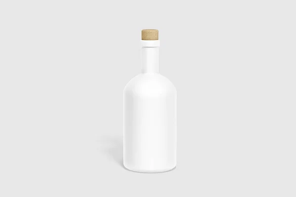Botella Vino Cerámica Blanco Aislada Sobre Fondo Blanco Representación Mock — Foto de Stock