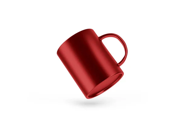 Taza Roja Aislada Sobre Fondo Blanco Representación Mock —  Fotos de Stock