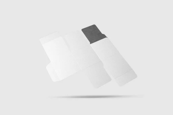 Відкрита Квадратна Коробка Ізольована Білому Тлі Візуалізація Макетні — стокове фото