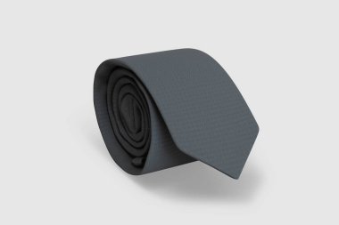 Beyaz arka planda izole edilmiş erkek gri kravatı. 3 boyutlu görüntüleme. Model