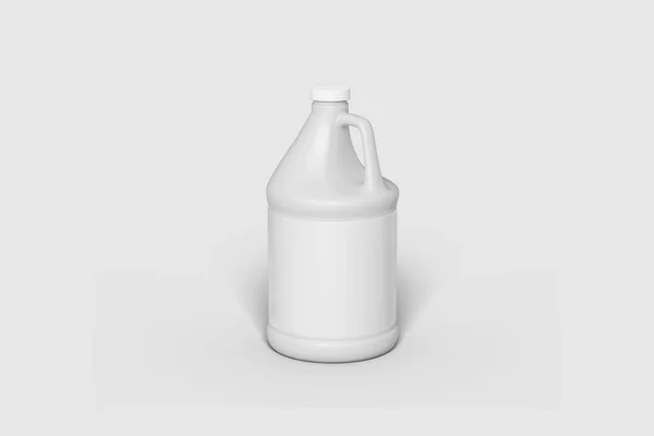 Белый Пластиковый Кувшин Белом Фоне Рендеринг Мак — стоковое фото