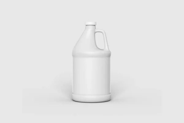 White Plastic Gallon Jug Isolated White Background Rendering Mock — Stock Photo, Image