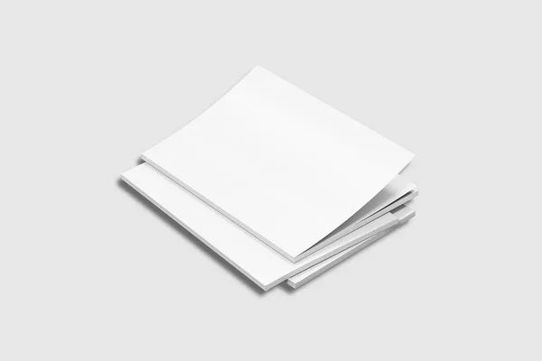 Catálogo Branco Revistas Livro Mock Isolado Fundo Branco Renderização Mock — Fotografia de Stock