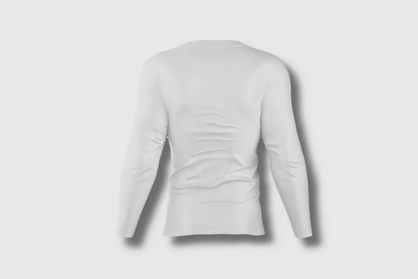 Shirt Uomo Bianca Con Maniche Lunghe Isolata Sfondo Bianco Rendering — Foto Stock