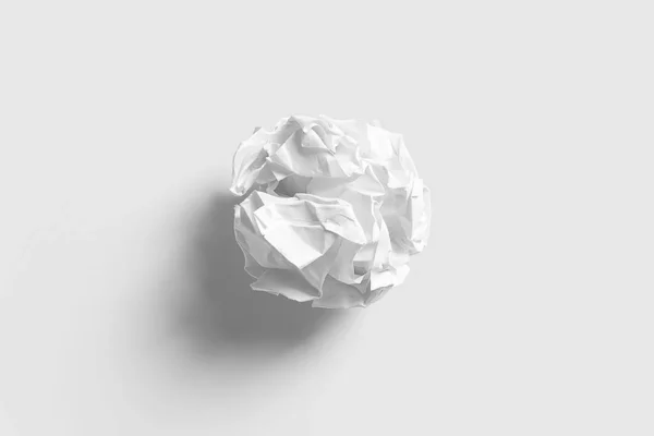 白地に切り立った紙玉 3Dレンダリング モックアップ — ストック写真