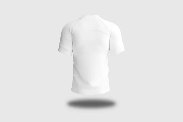 Blank Biały Czysty Shirt Makieta Przodu Boku Tyłu Widok Izolowany — Zdjęcie stockowe