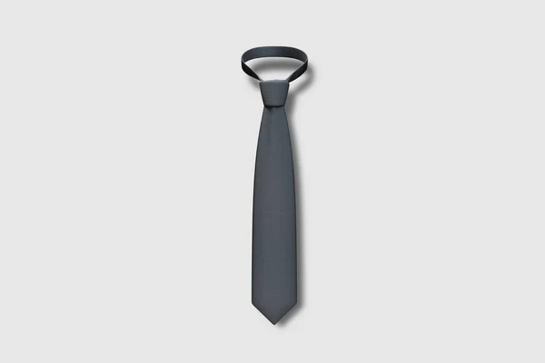 Male Gray Tie Isolated White Background Rendering Mock — Stock Photo, Image